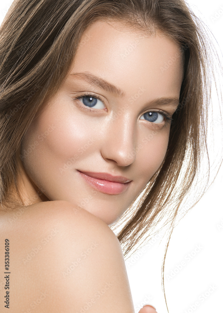 Fresh healthy skin woman happy smile face spa concept Fresh healthy skin woman happy smile face spa concept