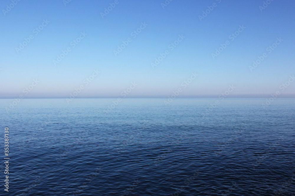 Blues sea and horizon background, water and sky texture,blue color map