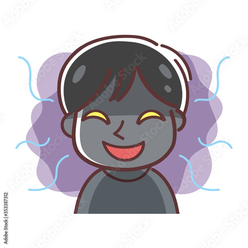 悪意のあるムードの男性のイラスト（サイコパス）