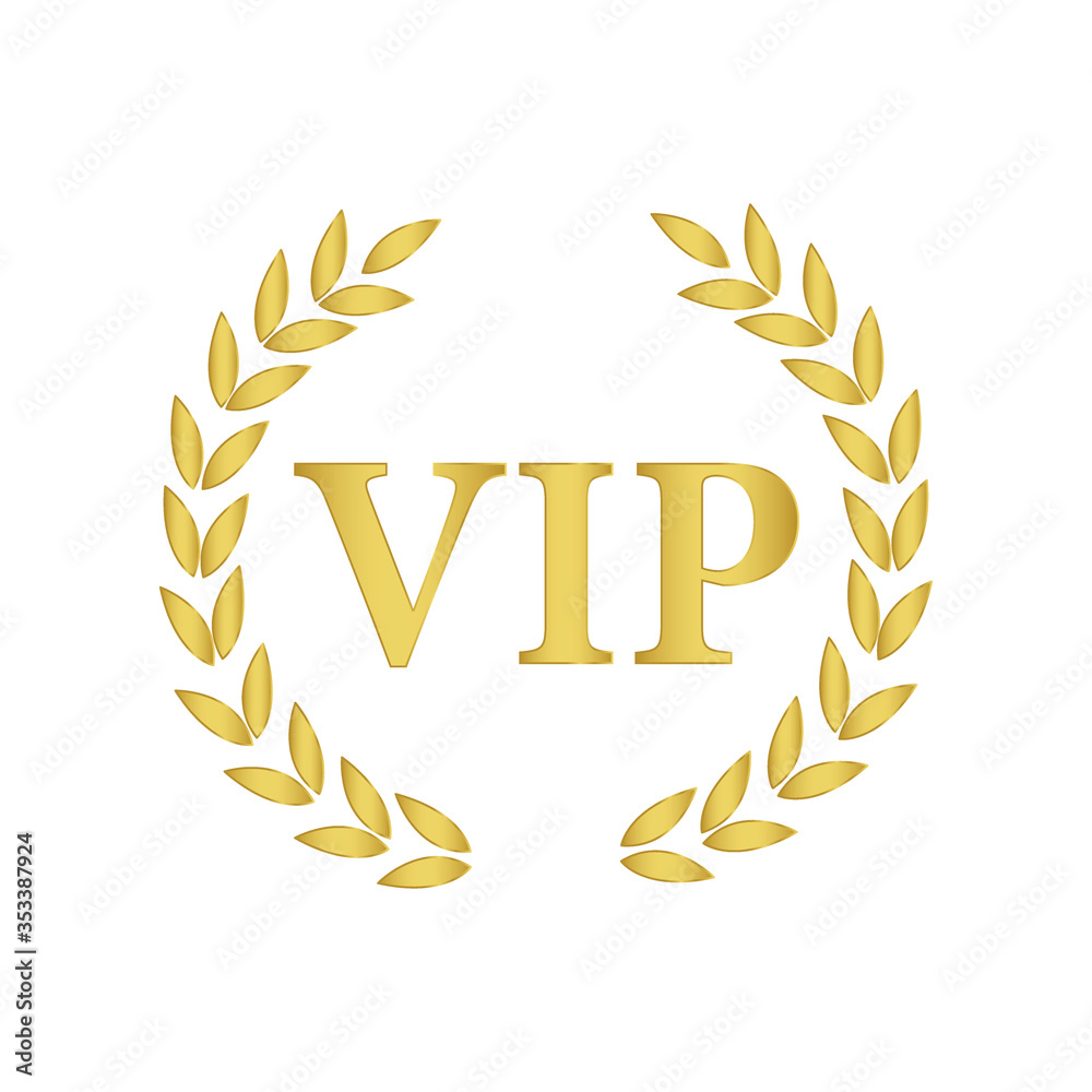 gold vip icon. golden privilage symbol vector logo Stock Vector | Adobe  Stock