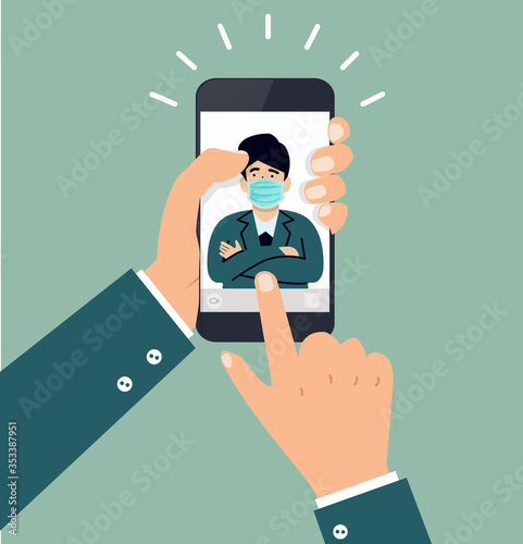 hands hold smart Phone Taking Selfie Photo