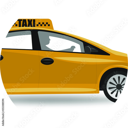 Taxi car icon on a white background