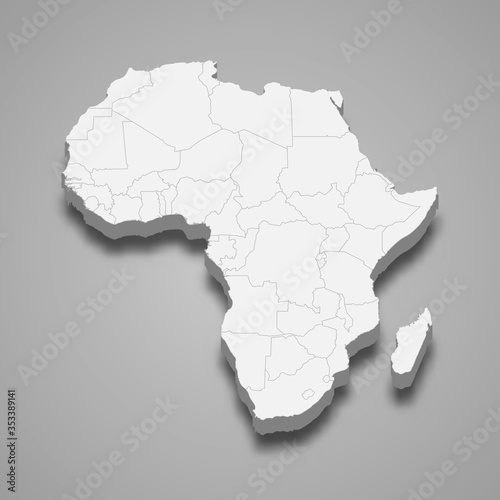 Fotografiet 3d map of Africa Template for your design