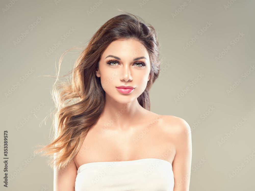 Long hair woman beautiful portrait brunette hairstyle
Long hair woman beautiful portrait brunette hairstyle