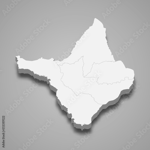 Amapa 3d map state of Brazil Template for your design