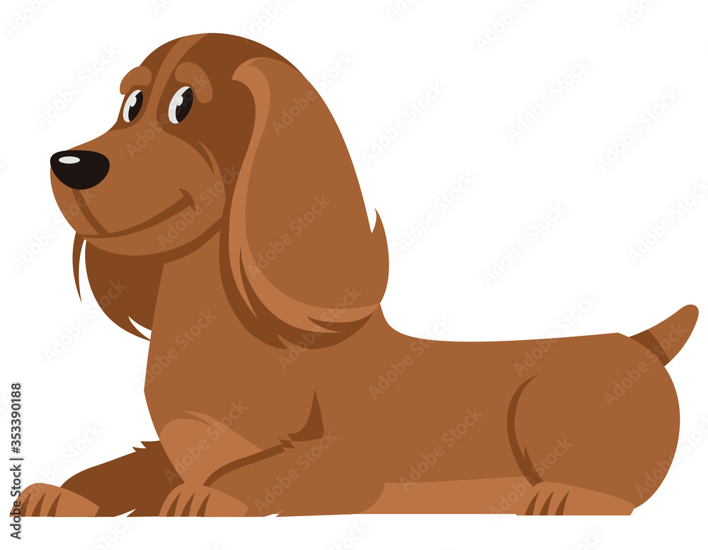 Lying Cocker Spaniel side view. Cute pet in cartoon style. Lying Cocker Spaniel side view. Cute pet in cartoon style.