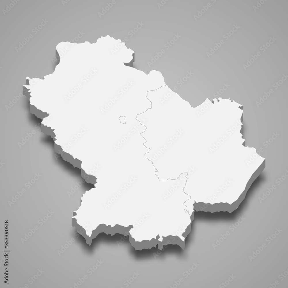basilicata 3d map region of Italy Template for your design