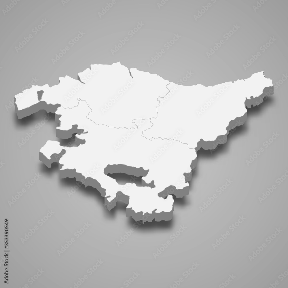 Basque Country 3d region of Spain Template for your design