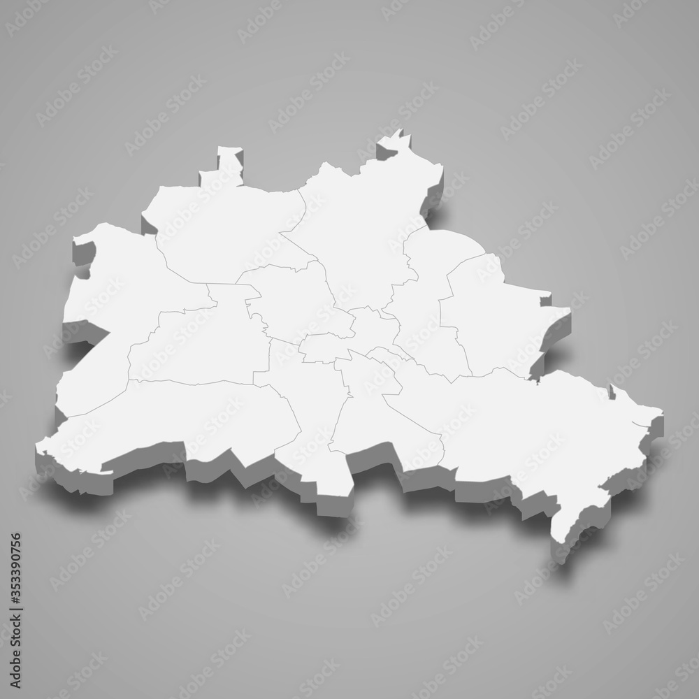 Berlin 3d map state of Germany Template for your design