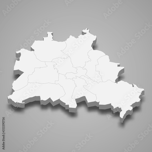 Berlin 3d map state of Germany Template for your design
