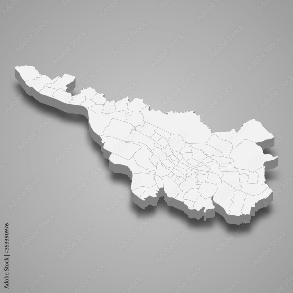 Obraz premium bremen 3d map state of Germany Template for your design