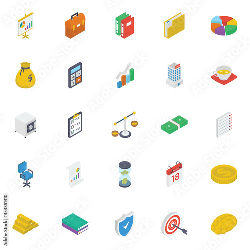  Business Isometric Icons Pack   © Vectors Market