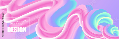 Colorful abstract background with futuristic gradient waves. Trendy illustration for business poster, web banner, landing page or cover