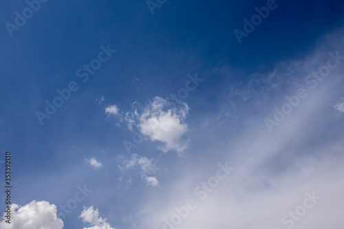 Background and texture of light Cumulus clouds in the blue sky.