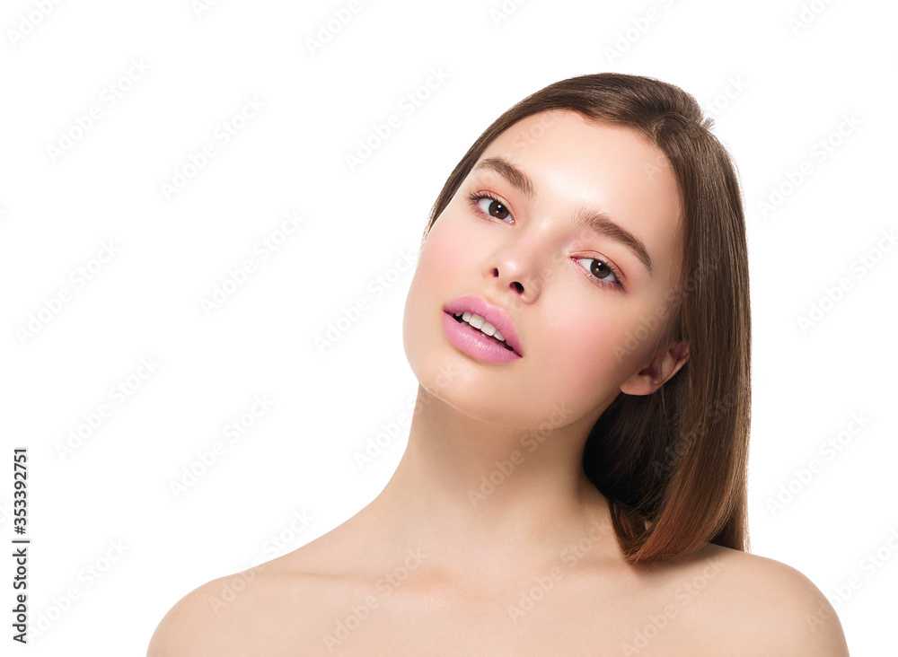 Fashion natural make up woman clean skin beauty portrait Fashion natural make up woman clean skin beauty portrait