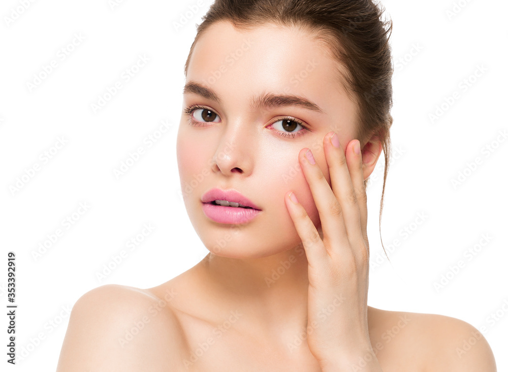Fashion natural make up woman clean skin beauty portrait Fashion natural make up woman clean skin beauty portrait