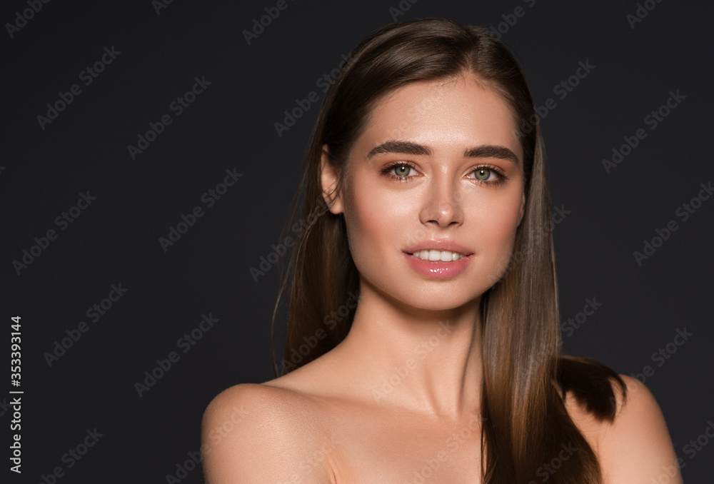 Young woman face macro natural make up Young woman face macro natural make up