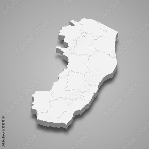 espirito santo 3d map state of Brazil Template for your design
