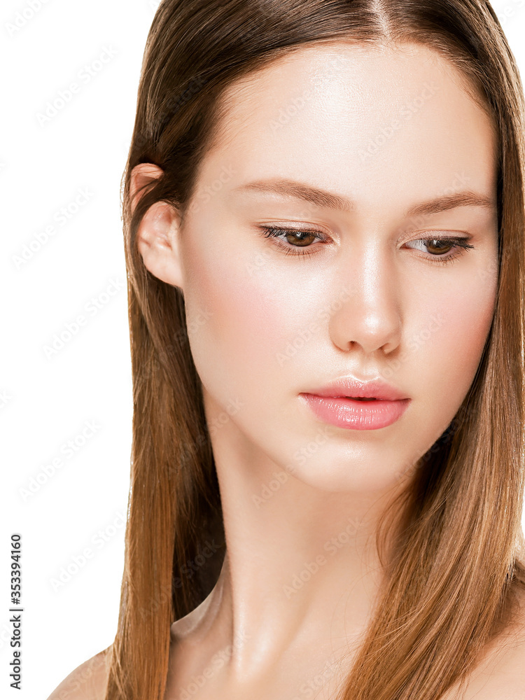 Healthy skin close up face clean fresh beauty make up woman Healthy skin close up face clean fresh beauty make up woman