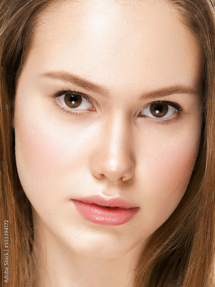Healthy skin close up face clean fresh beauty make up woman Healthy skin close up face clean fresh beauty make up woman