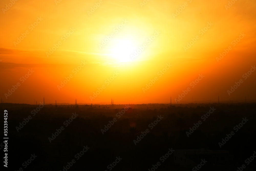 Sunrise in the morning at Kutch, Gujarat, India