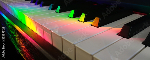 Abstract Colorful Piano Keys