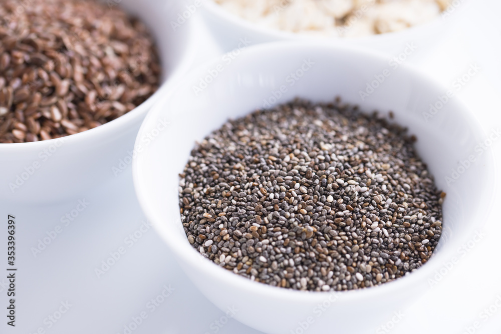 Chia seeds macro detail or closeup Chia seeds macro detail or closeup