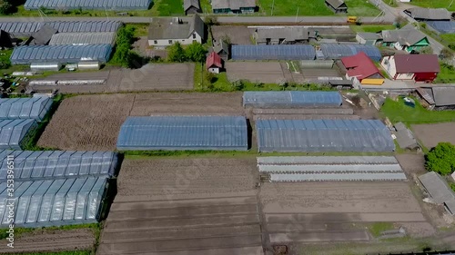 The city of Ivye, Belarus. Drone aerial view video photo