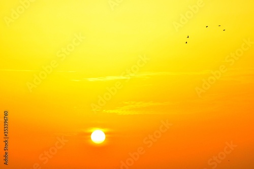 Sunrise in the morning at Kutch, Gujarat, India
