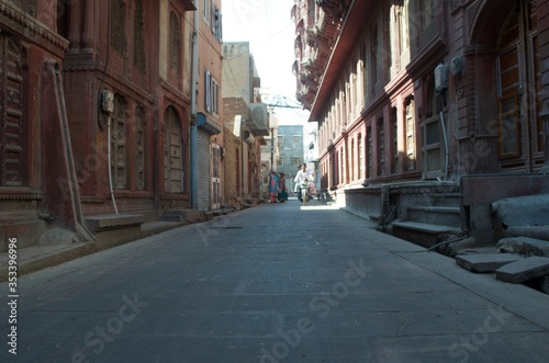 Shaded street of old Bikaner in India