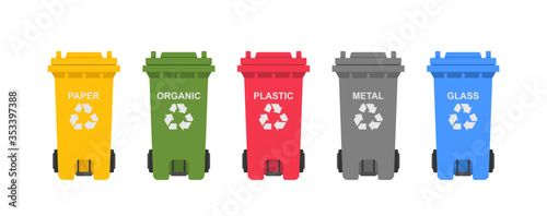 Fotografiet Colorful Recycling bins