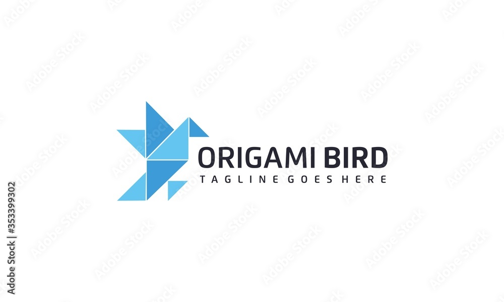 Creative and simple origami bird logo design vector on white background Creative and simple origami bird logo design vector on white background
