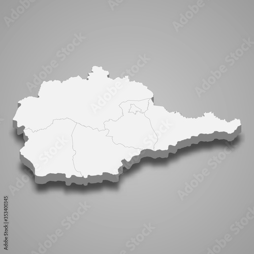 jewish autonomous oblast 3d map region of Russia Template for your design