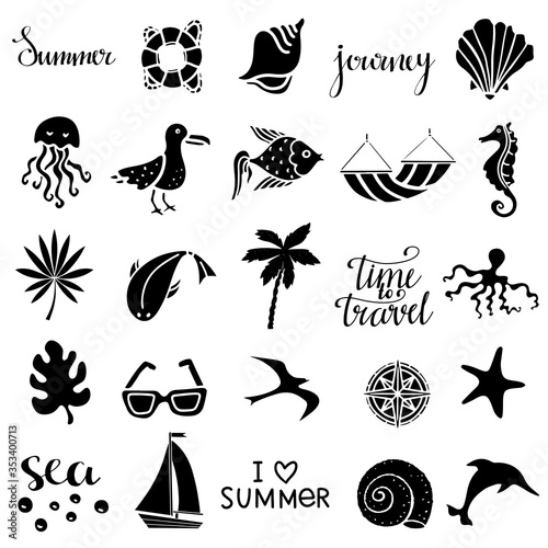 Travel summer icons, logos