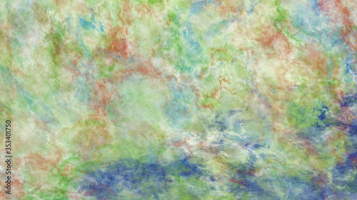 Abstract blue and green fantastic clouds. Colorful fractal background. Digital art. 3d rendering.