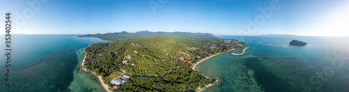 Aerial view of Thongsala town at Phangan island,Thailand photo