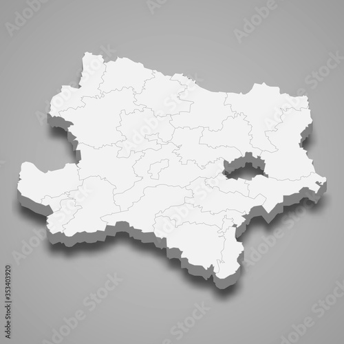 lower austria 3d map state of Austria Template for your design