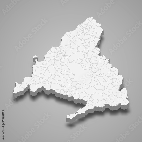community of madrid 3d region of Spain Template for your design