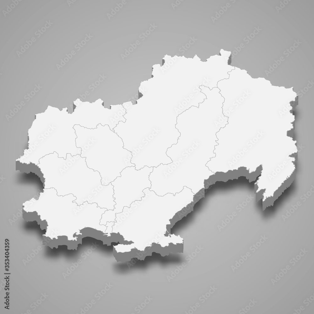 magadan 3d map region of Russia Template for your design