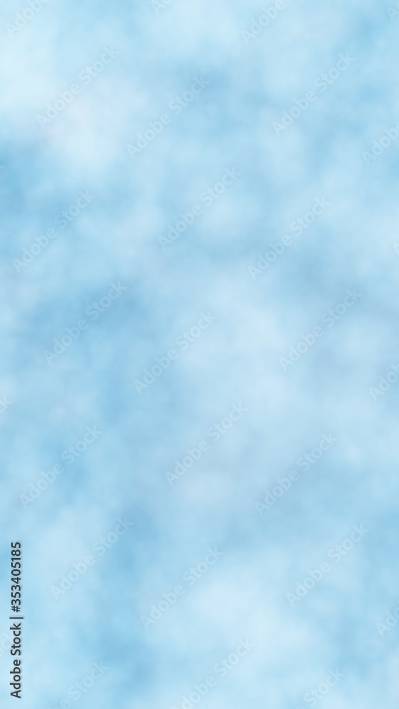 Background of abstract white color smoke isolated on blue color background. The wall of white fog. 3D illustration