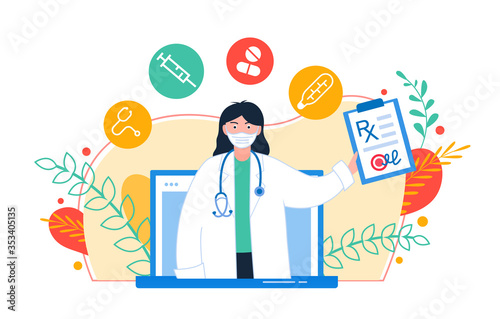 Online consultation doctor concept.  Medical diagnostics over the Internet.
