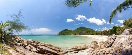 Panorama view of Haad Khuad Beach  or bottle beach in Phangan Island, Thailand photo