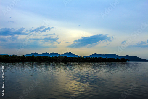 sunset over the lake