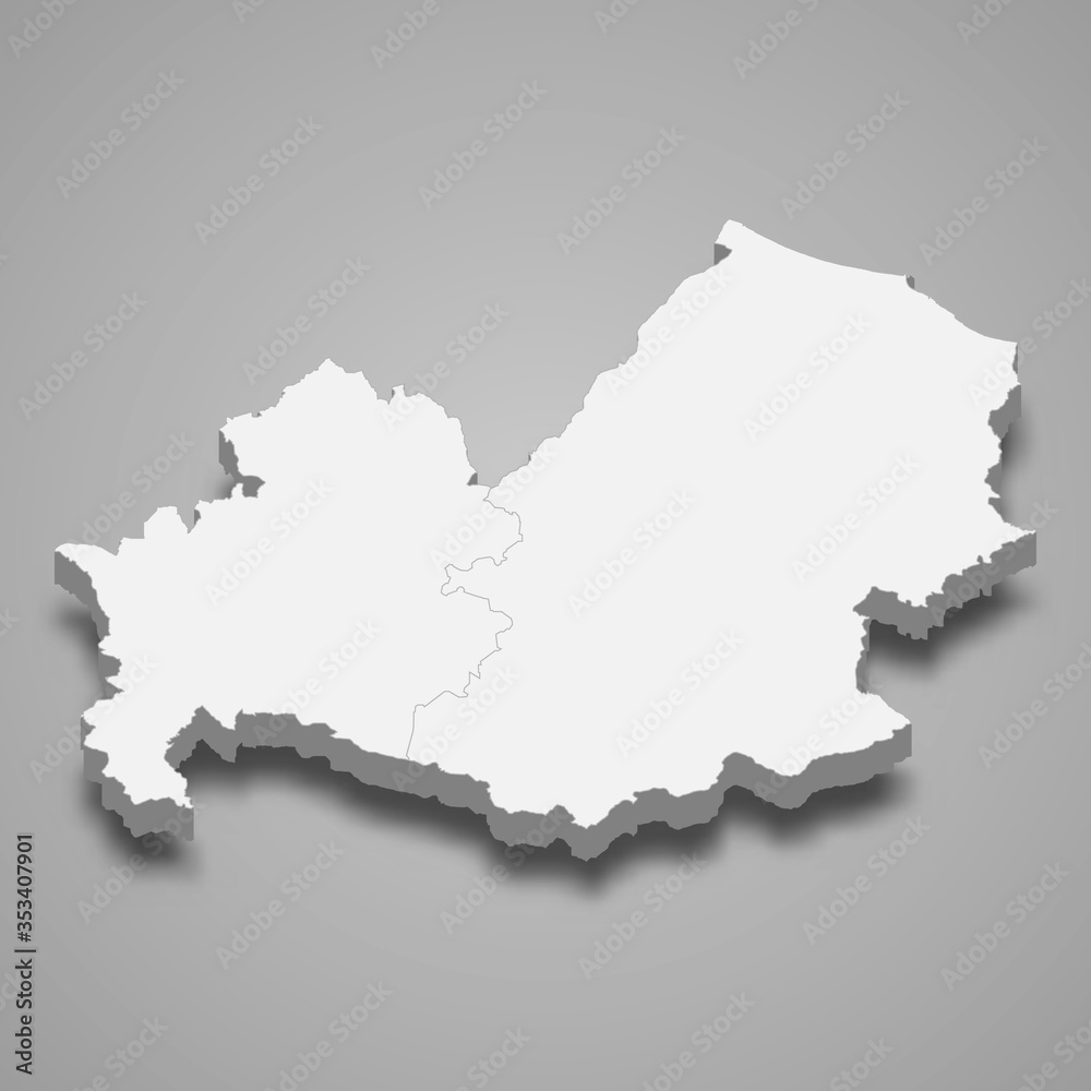 Molise 3d map region of Italy Template for your design