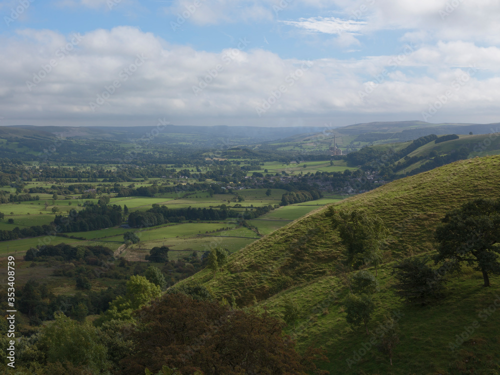View of the Hope Valley with the Breedon Hope Cement Works from Mam Tor, Peak District National Park
