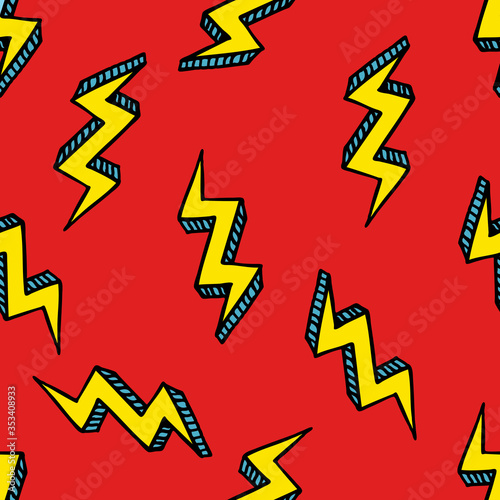 lightning seamless doodle pattern