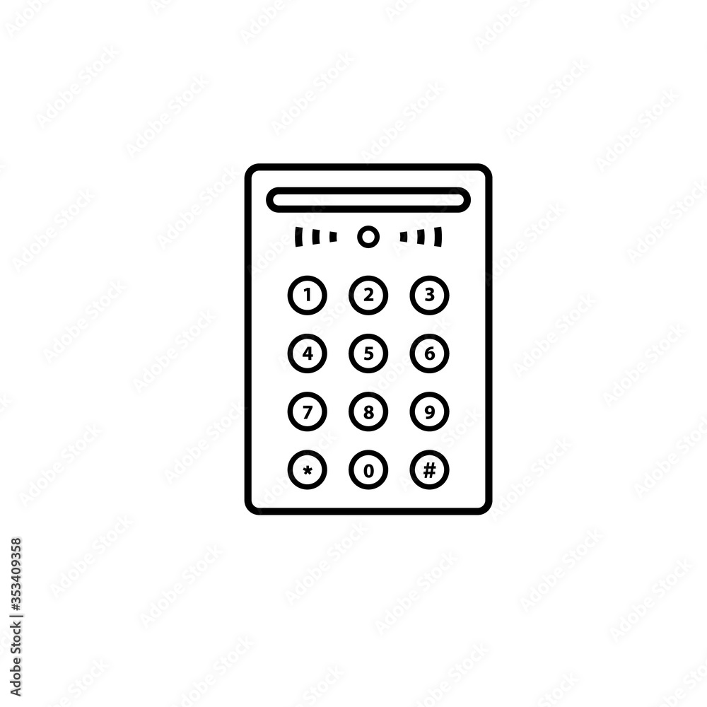 Access card reader outline icon. Clipart image isolated on white background Access card reader outline icon. Clipart image isolated on white background