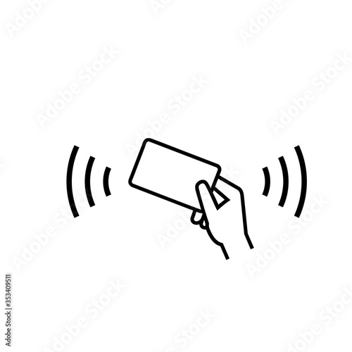 Access card control sign outline. Clipart image isolated on white background