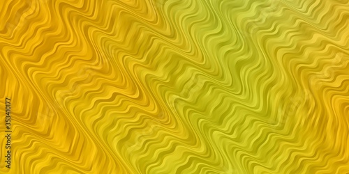 Light Green, Yellow vector backdrop with curves. Bright sample with colorful bent lines, shapes. Pattern for ads, commercials.
