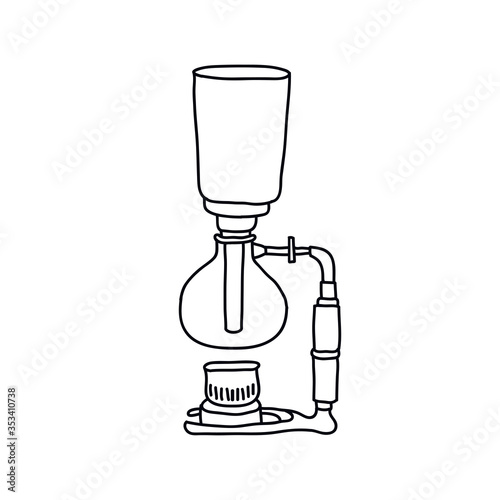 alternative coffee maker, device for brewing coffee doodle icon